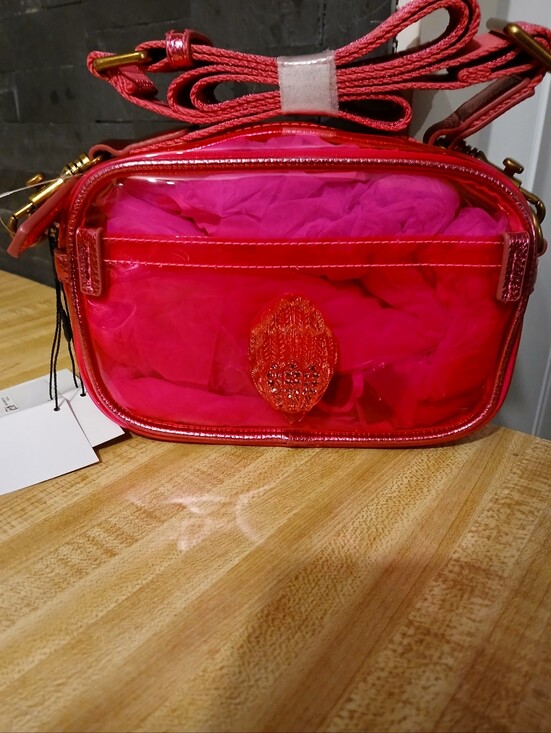 Kurt Geiger Handbags - Kurt Geiger NWT Barbie Pink Translucent Bag w/Guitar Strap,Kurt Bottom & Dustbag